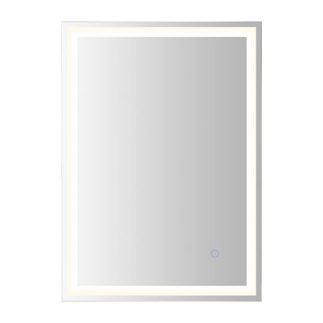Pax Rectangular Frameless Anti-Fog Aluminum Front/Back-lit Tri-color LED Bathroom Vanity Mirror with Smart Touch Control